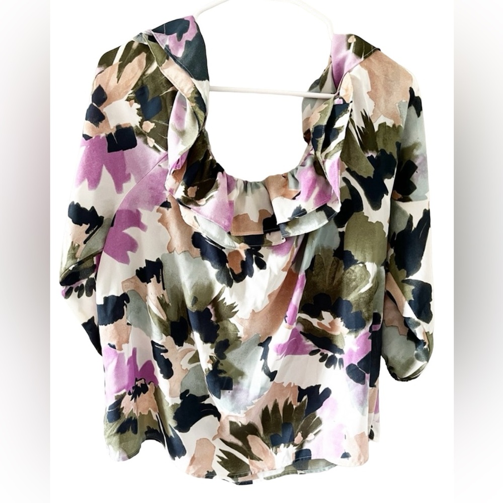 NWOT J CREW Mercantile Floral Off Shoulder Top Size XL